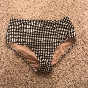Gingham High waisted swim bottoms